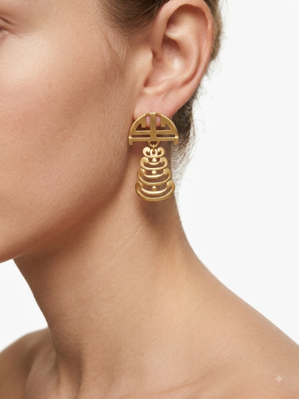Gold Statement Drop Earrings - Women Jewelry